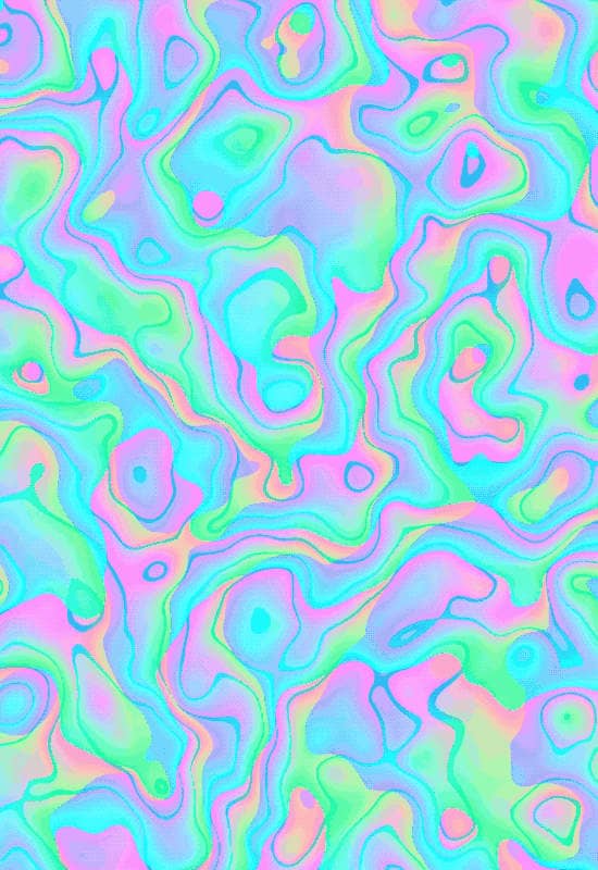 Animation of generative abstract iridescent morphing waves by ilithya