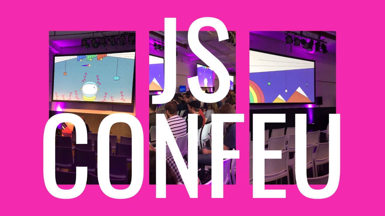 Three photo views from the Multi-Screen Mural at JSConf EU by ilithya
