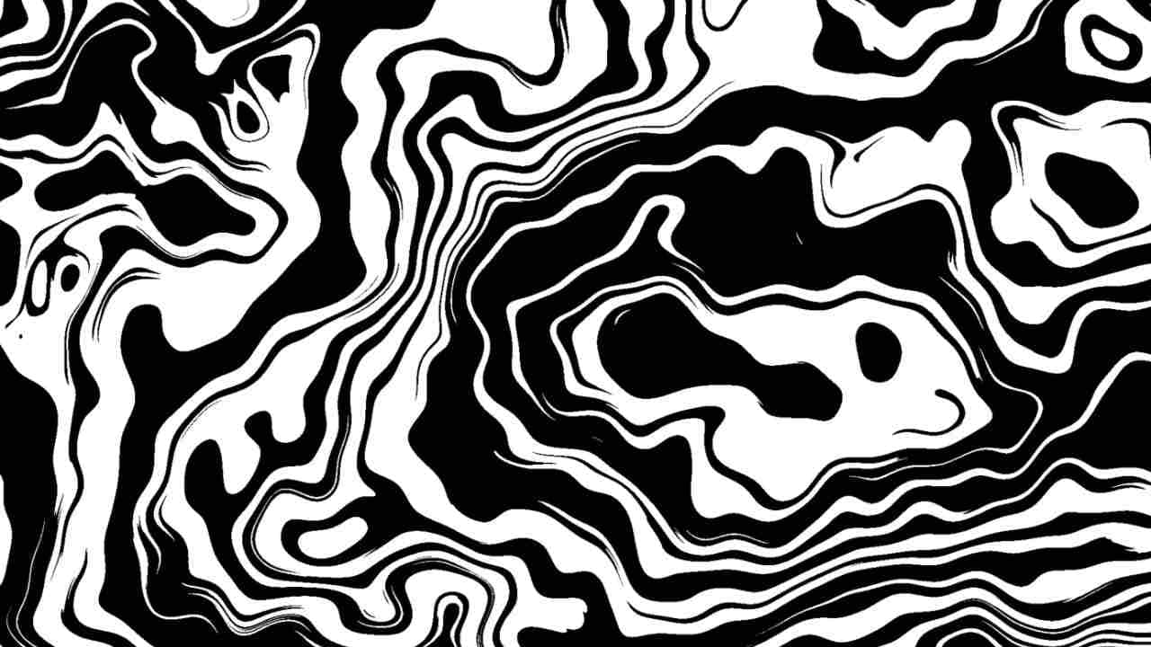 Abstract splashes of black ink over a white background — Visual artwork by ilithya