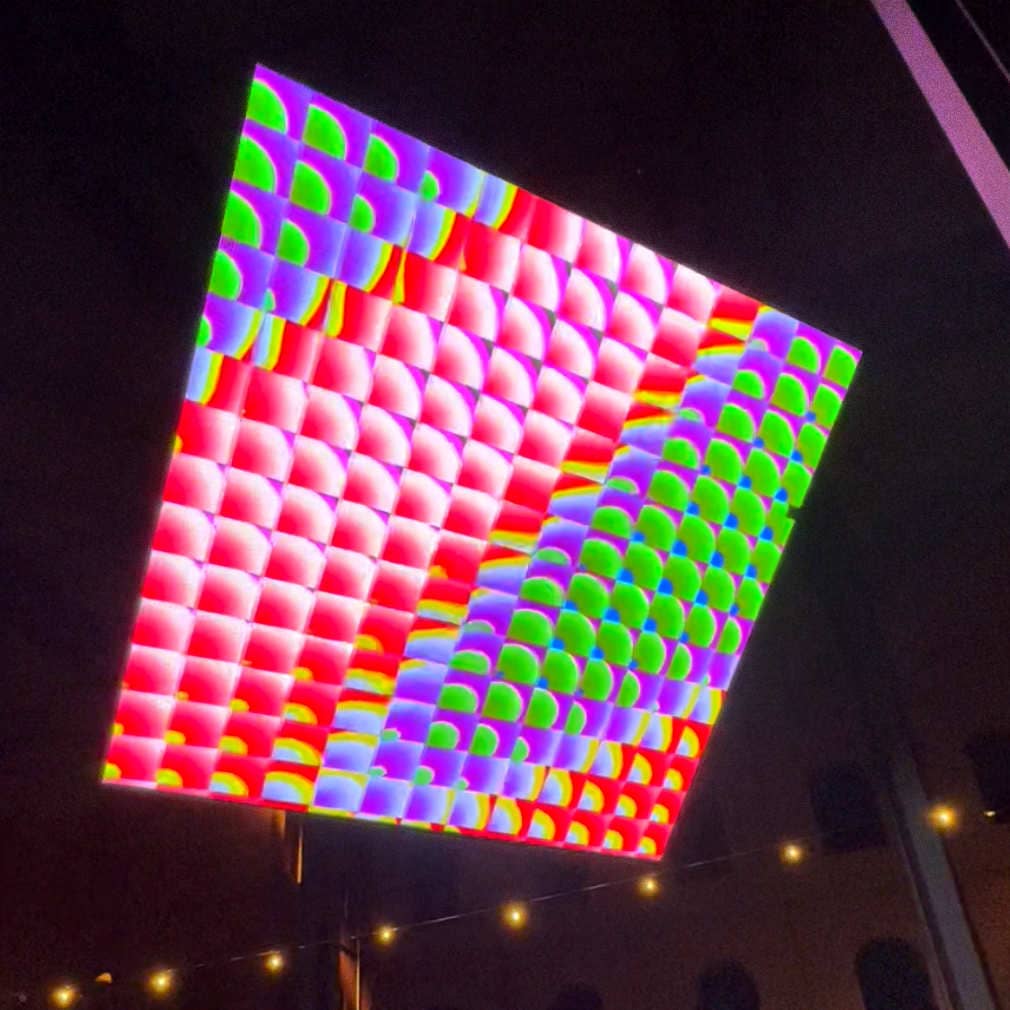Public artwork projection for Bideotikan International Digital Art Festival